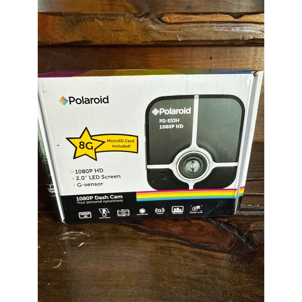 Polaroid PD-E53H 1080P HD Dash Cam 2.0 LED Screen G-Sensor 8GB MicroSD Included